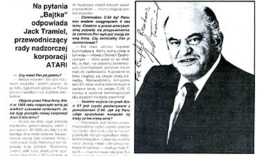 Wywiad z Jackiem Tramielem w Bajtku 1/1987