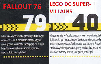Oceny Fallout 76 i LEGO DC Super-Villains