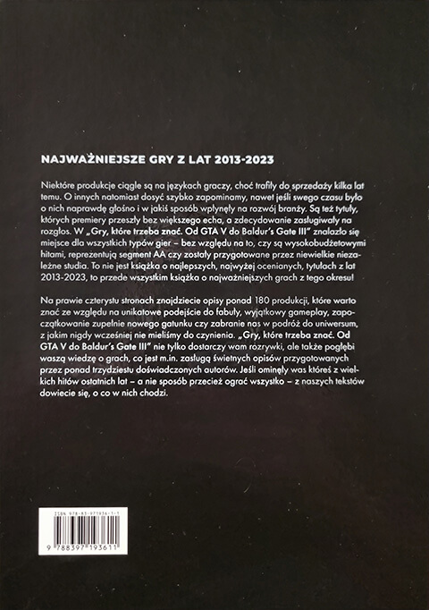 Gry, które trzeba znać. Tom I - okładka tył