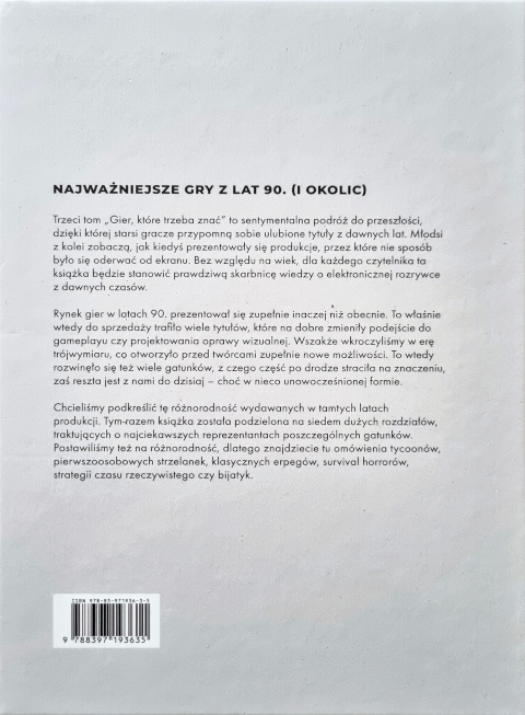 Gry, które trzeba znać. Lata 90. (i okolice) - okładka tył